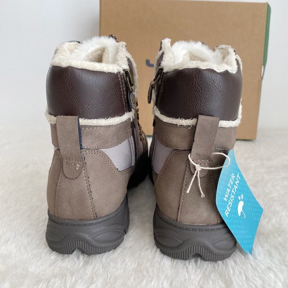 JBU Women's Alexa Water Resistant Winter Boots, Faux Fur Lining, Taupe, Size 9M - Picture 4 of 8